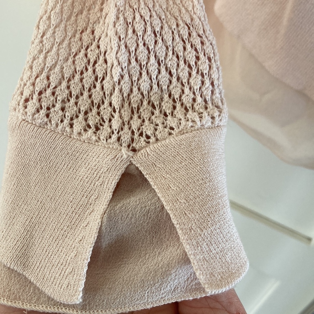Asoie Silk and Cotton Knit Scoop Neck Lightweight Sweater Size M - Picture 5 of 8